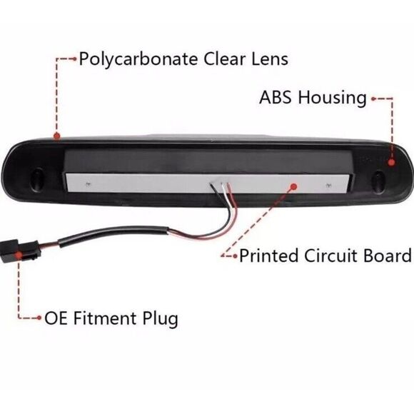 Smoke Third 3rd Brake Light Lamp Replacement for Chevy Silverado/GMC Sierra - Picture 9 of 11